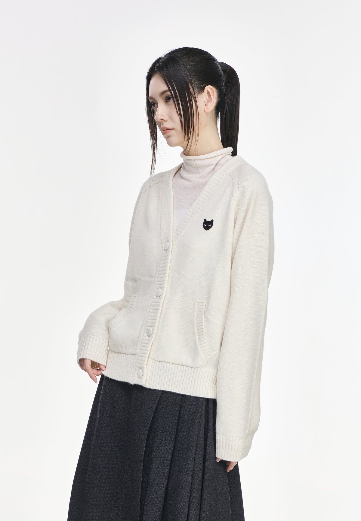 ZZERO PANTHER CASHMERE BLEND CARDIGAN