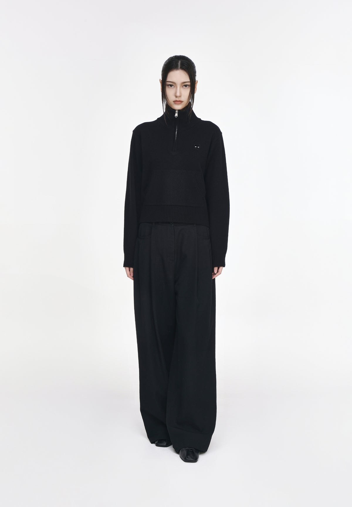 ZZERO PANTHER CASHMERE BLEND HALF ZIP UP