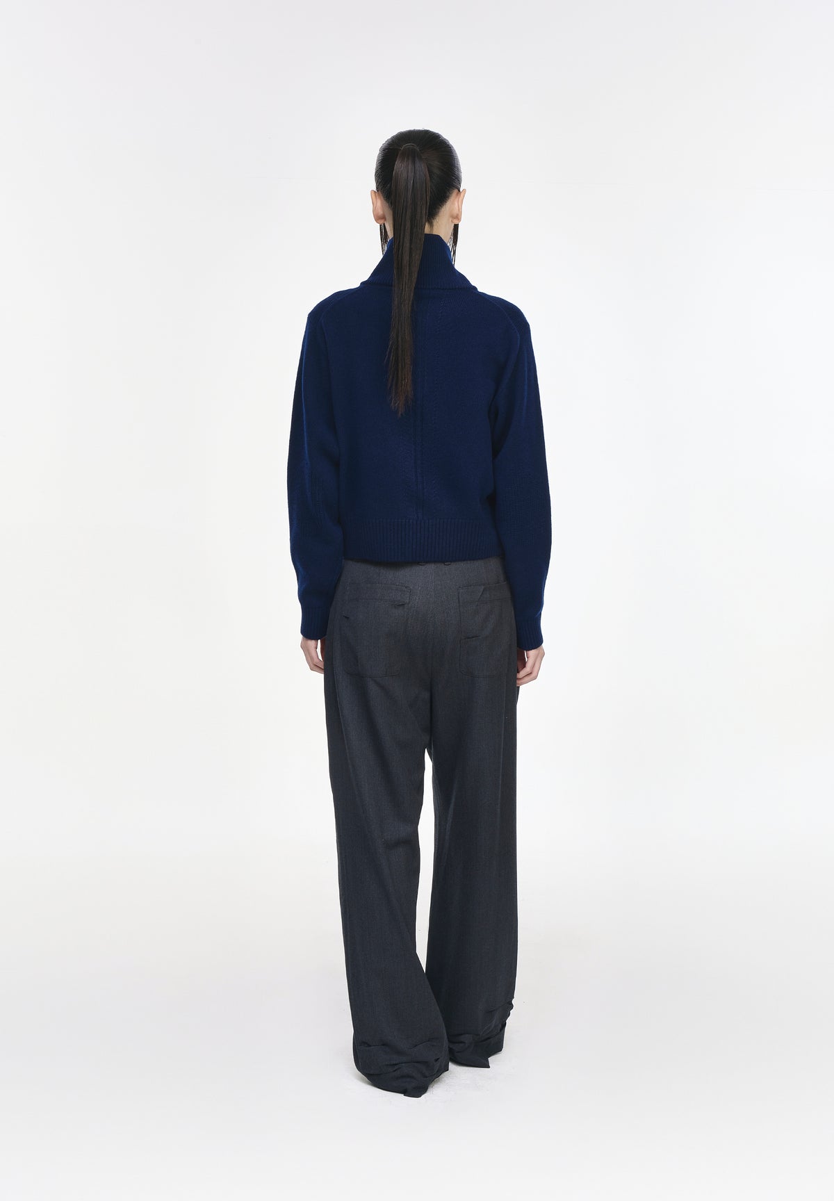 ZZERO PANTHER CASHMERE BLEND HALF ZIP UP