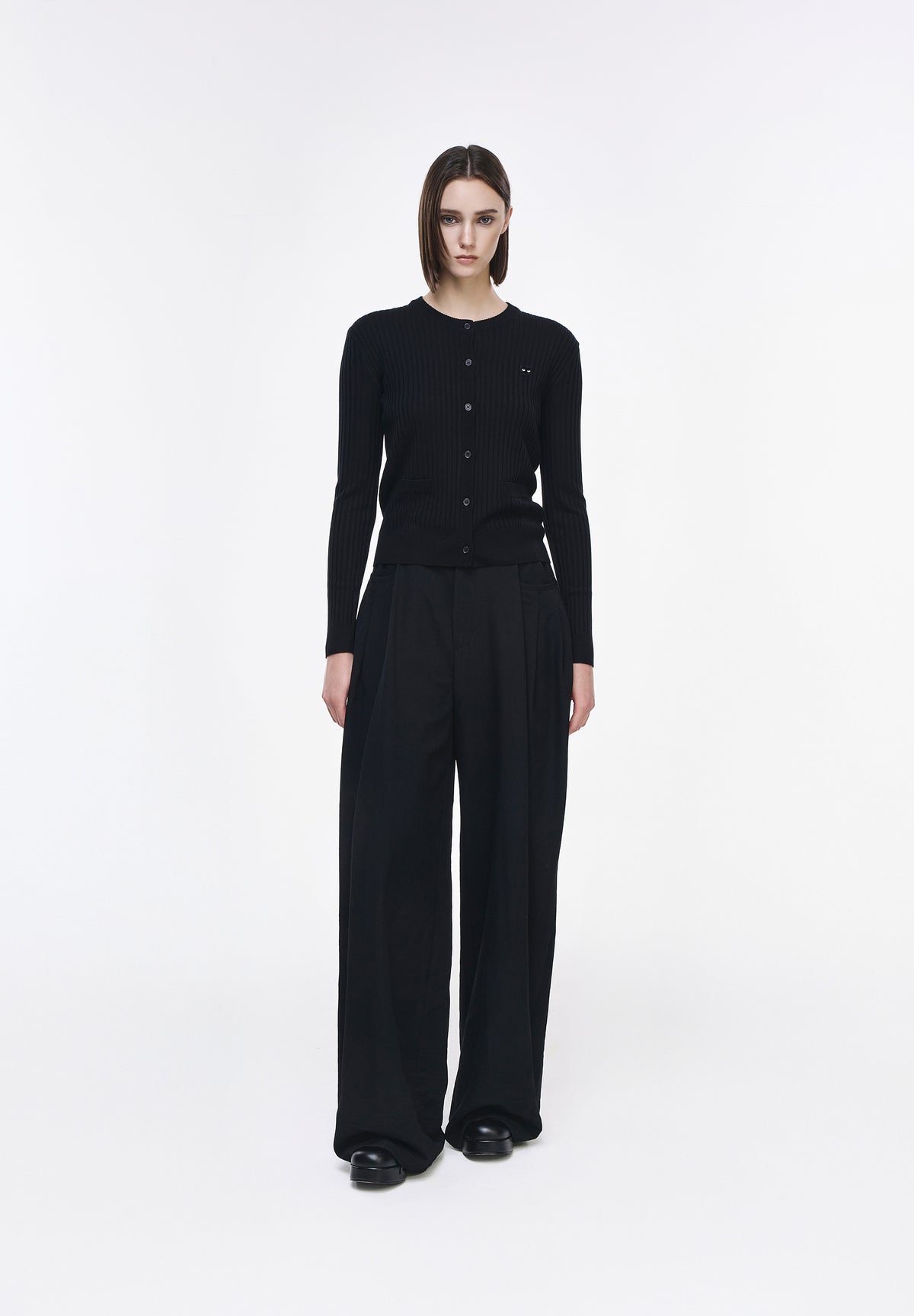 PANTHER RIBBED ROUNDNECK CARDIGAN