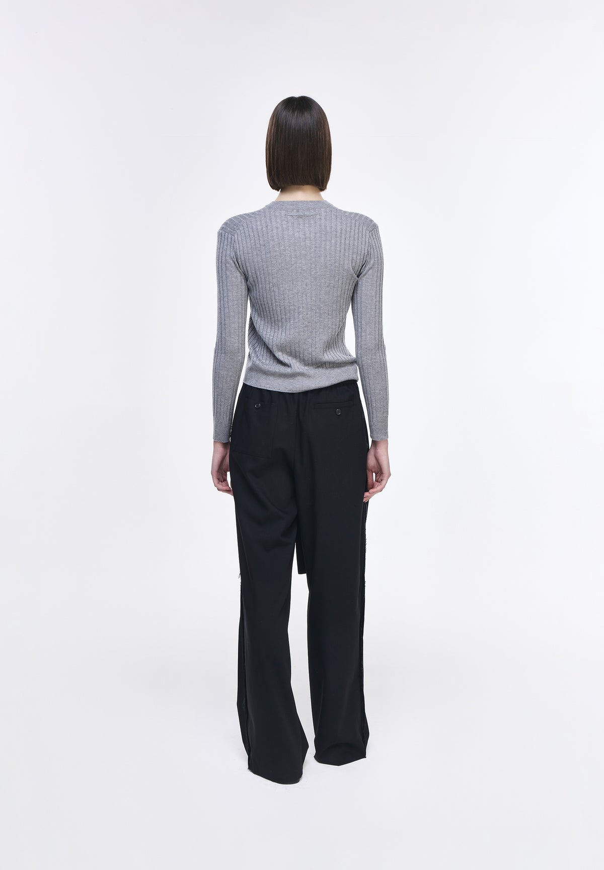 PANTHER RIBBED ROUNDNECK CARDIGAN