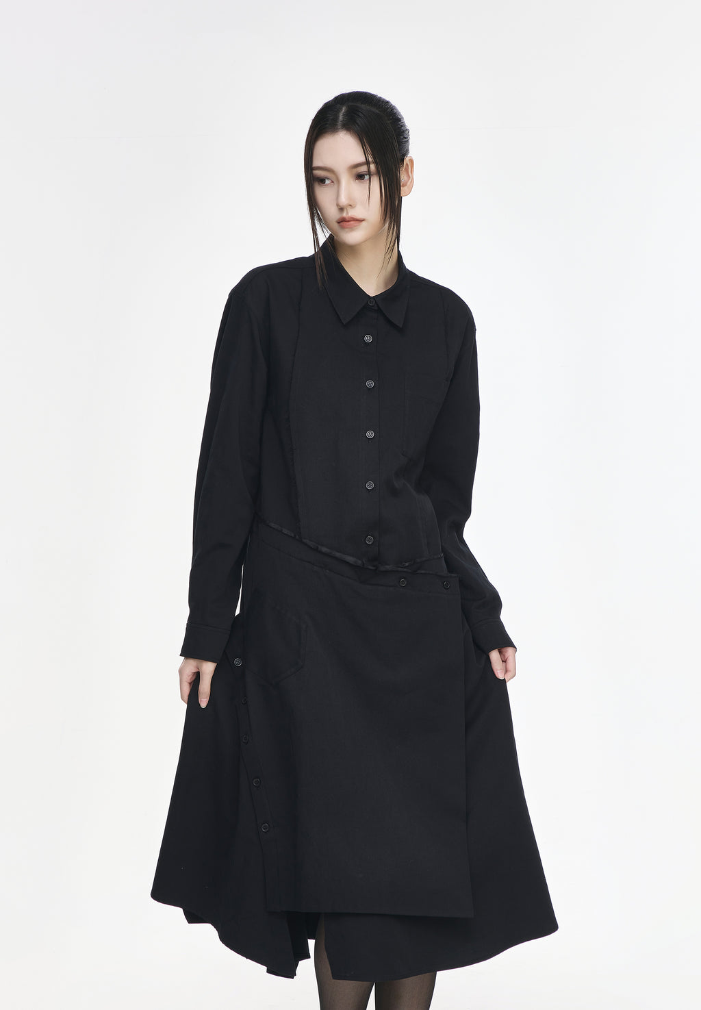 BIAS CUT LONG SHIRT ONE PIECE