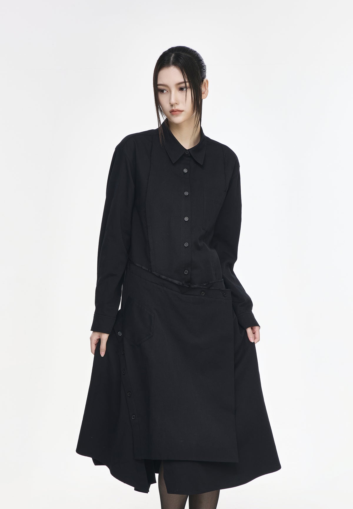 BIAS CUT LONG SHIRT ONE PIECE