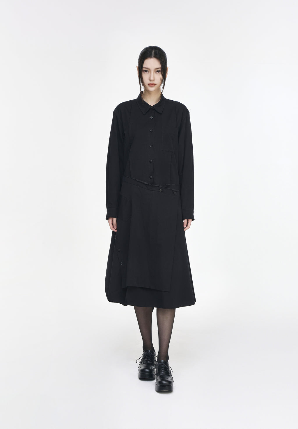 BIAS CUT LONG SHIRT ONE PIECE