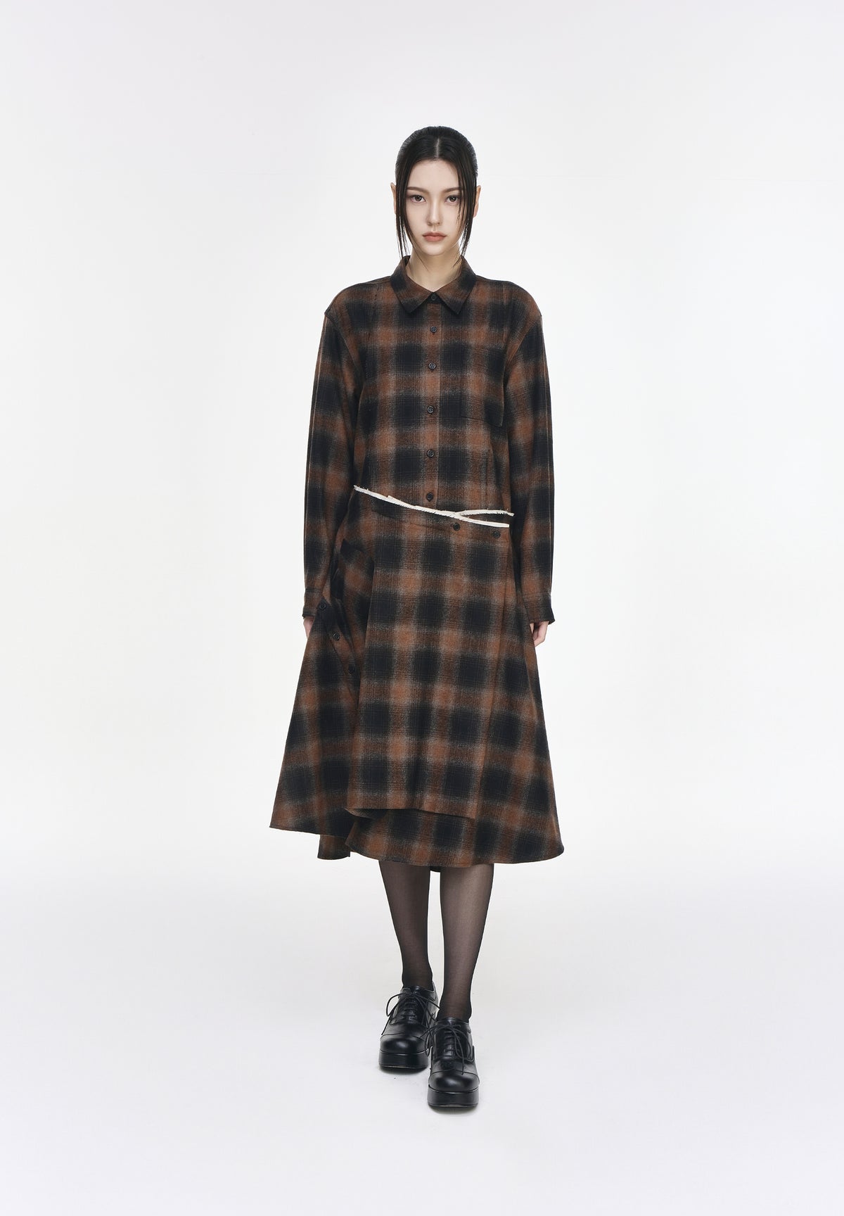 BIAS CUT LONG SHIRT ONE PIECE