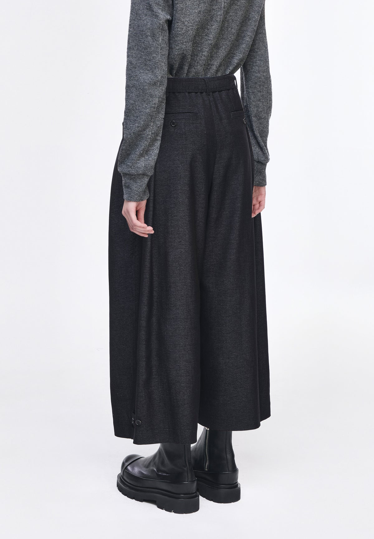 CROSS TUCK CROP WIDE PANTS