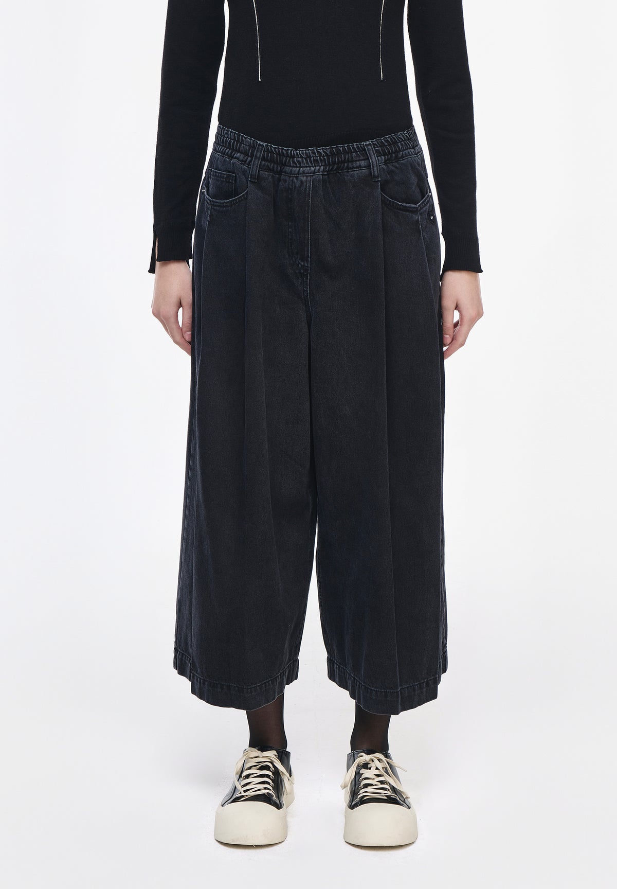 PANTHER CROP WIDE DENIM