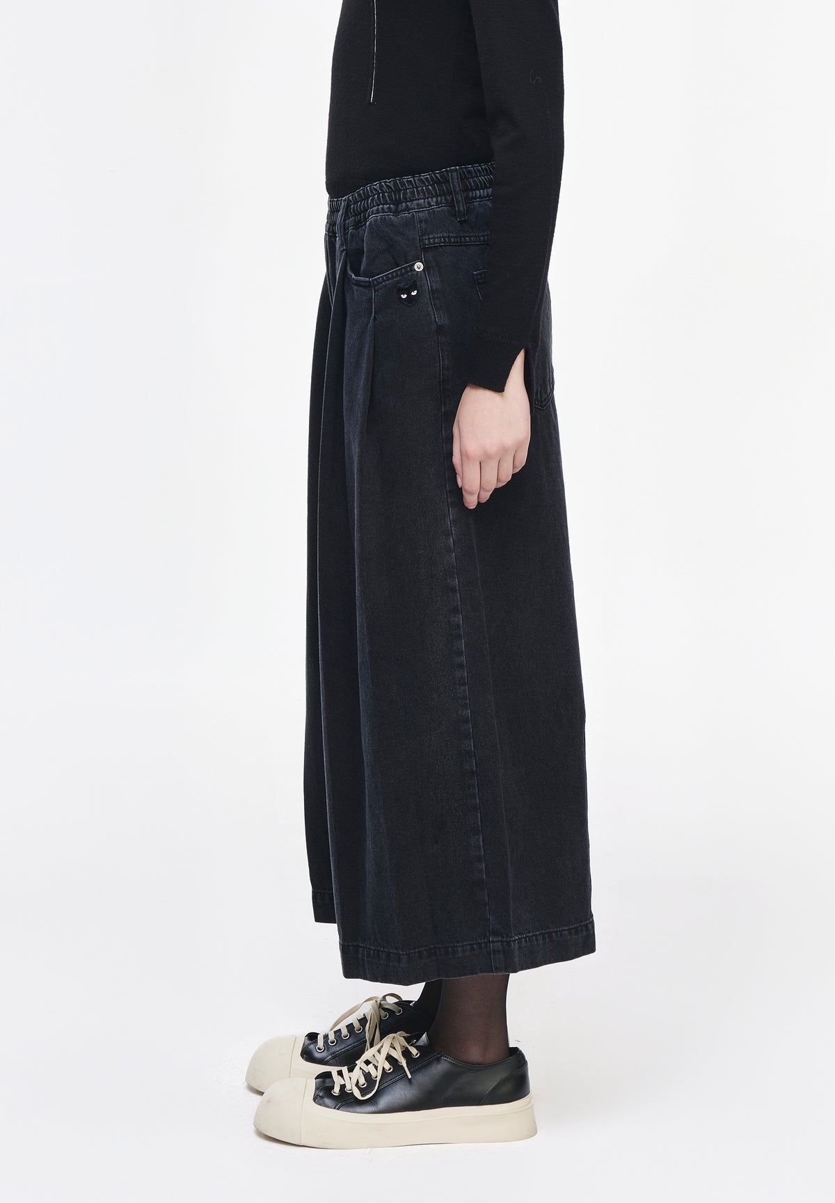 PANTHER CROP WIDE DENIM
