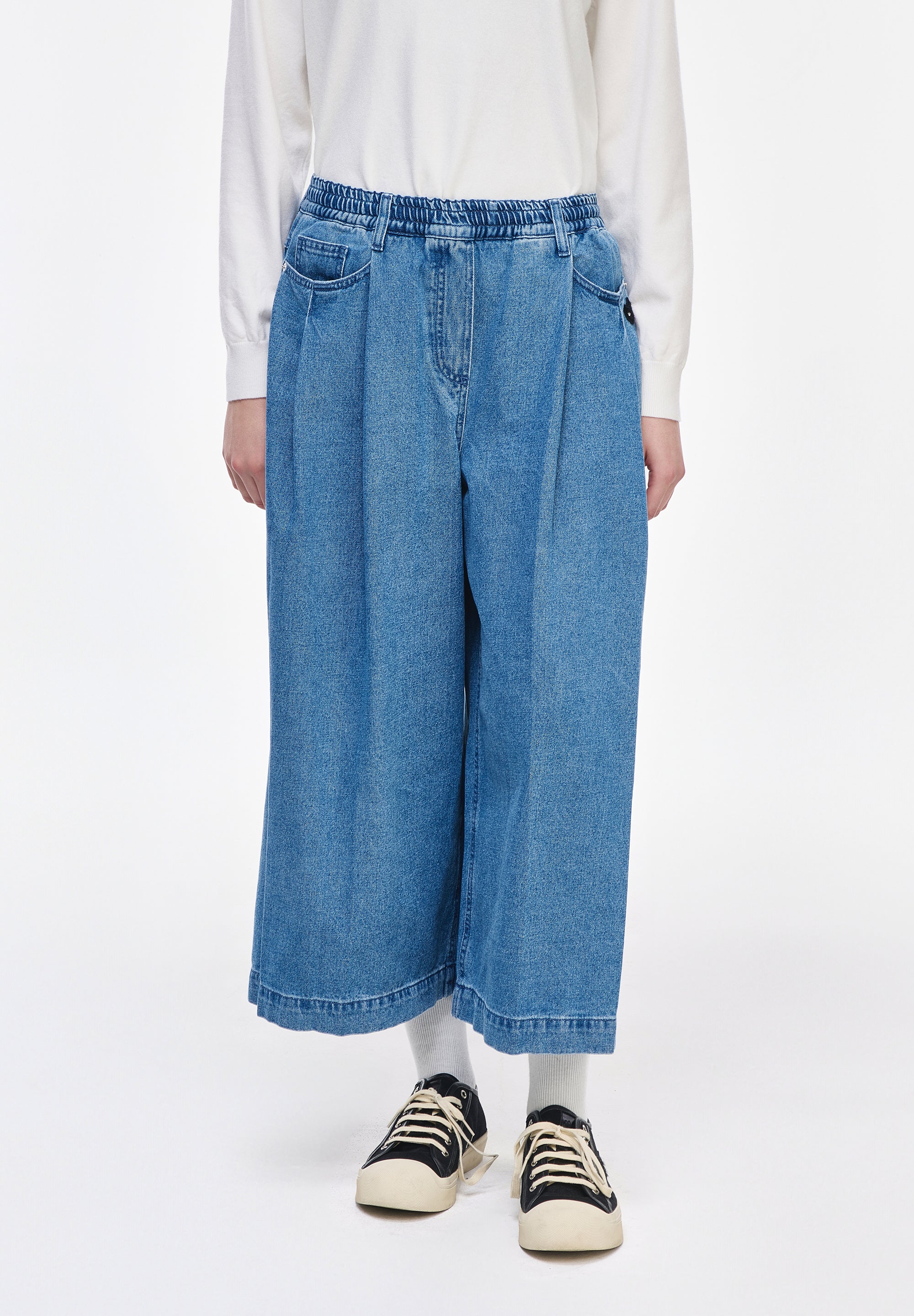 PANTHER CROP WIDE DENIM