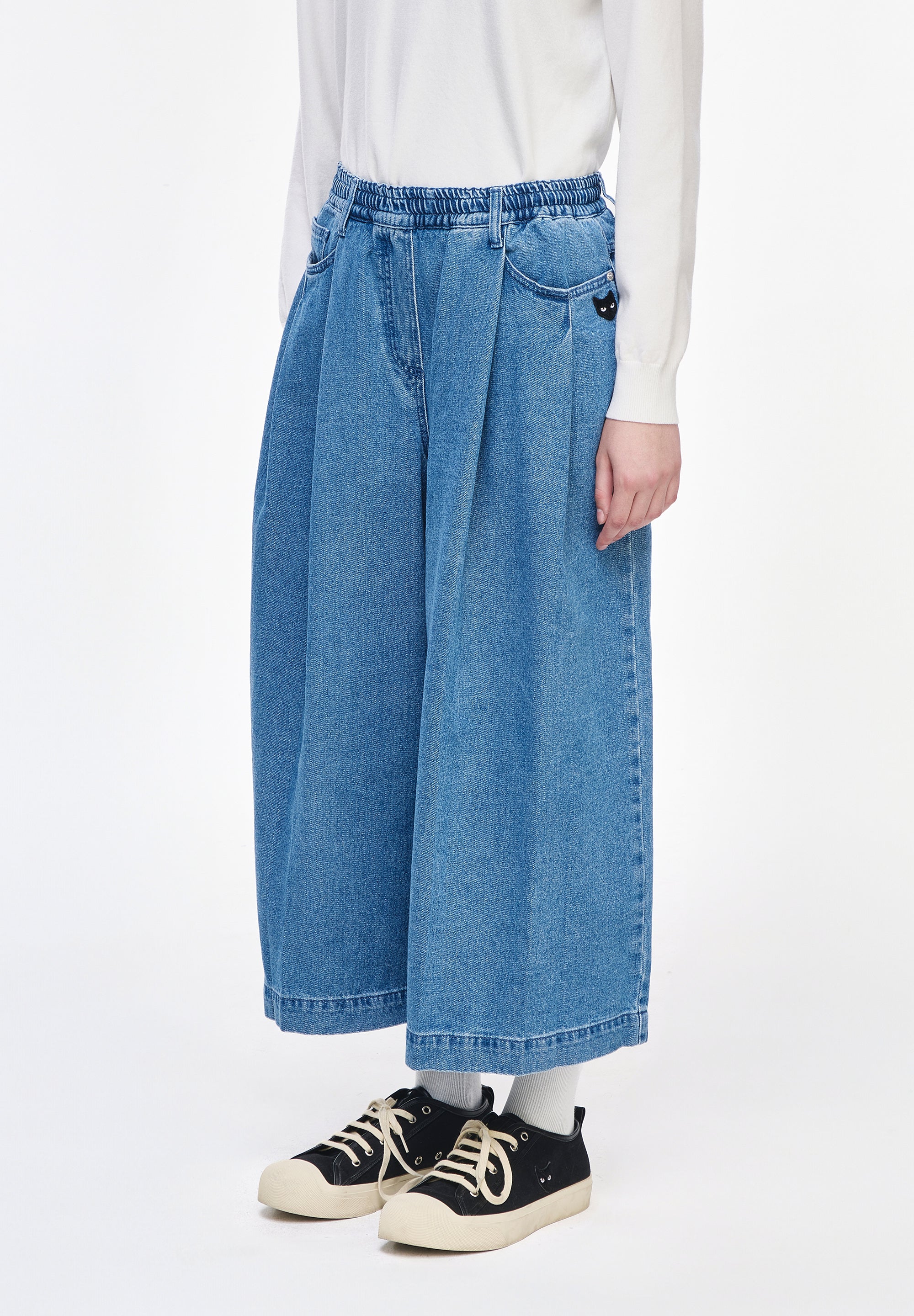 PANTHER CROP WIDE DENIM