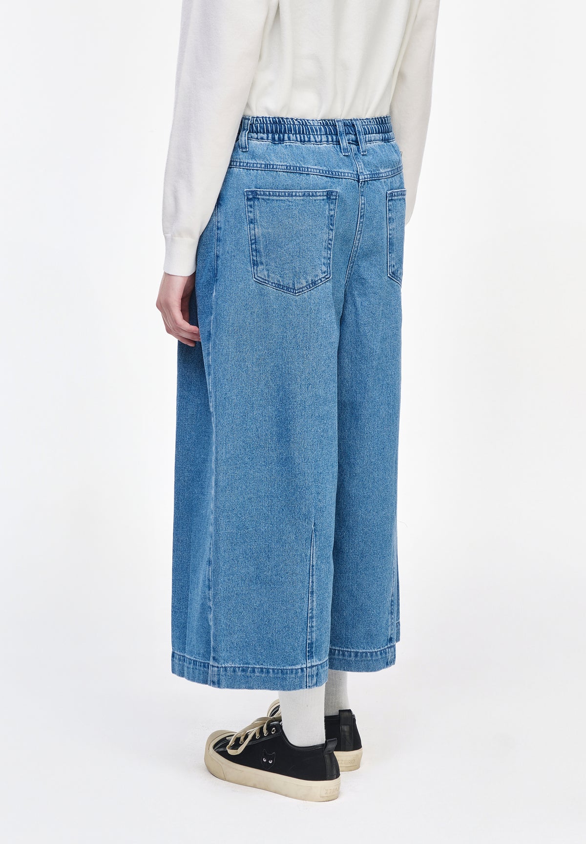 PANTHER CROP WIDE DENIM