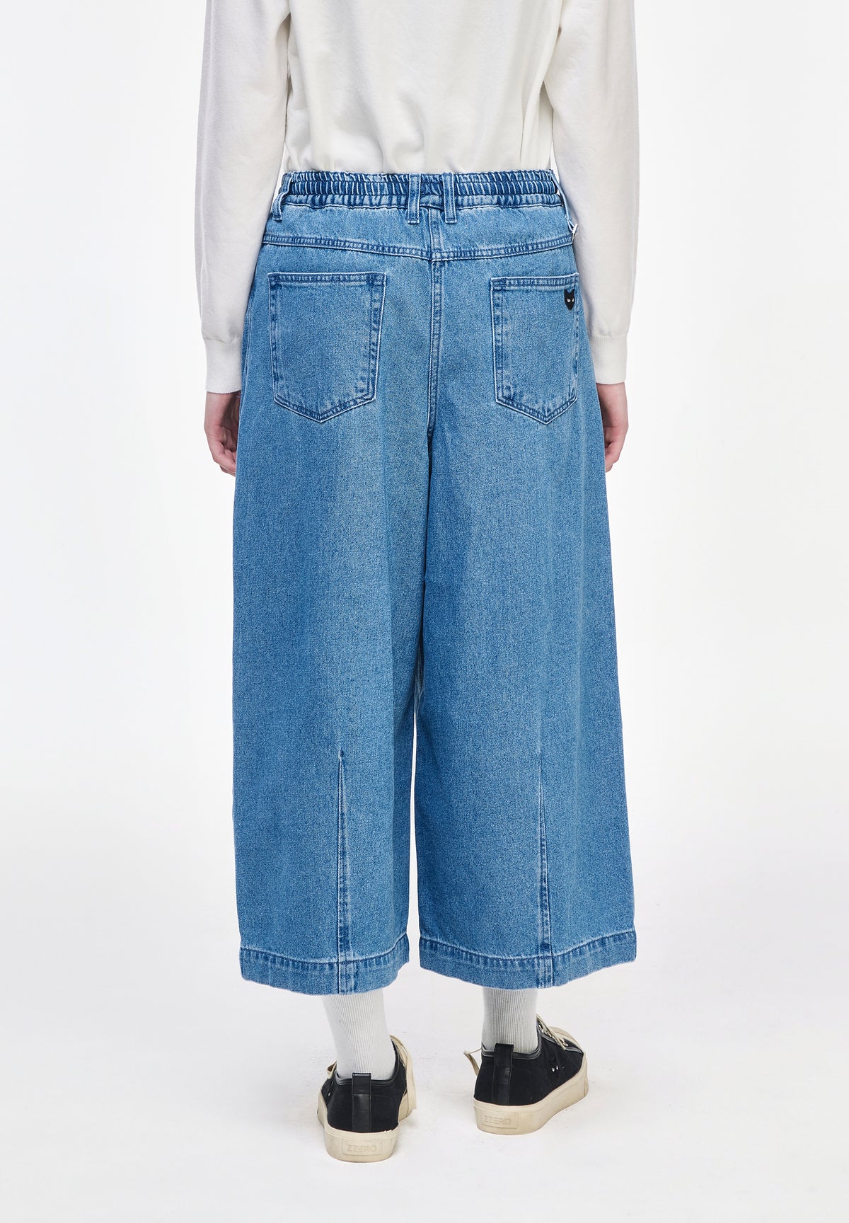 PANTHER CROP WIDE DENIM