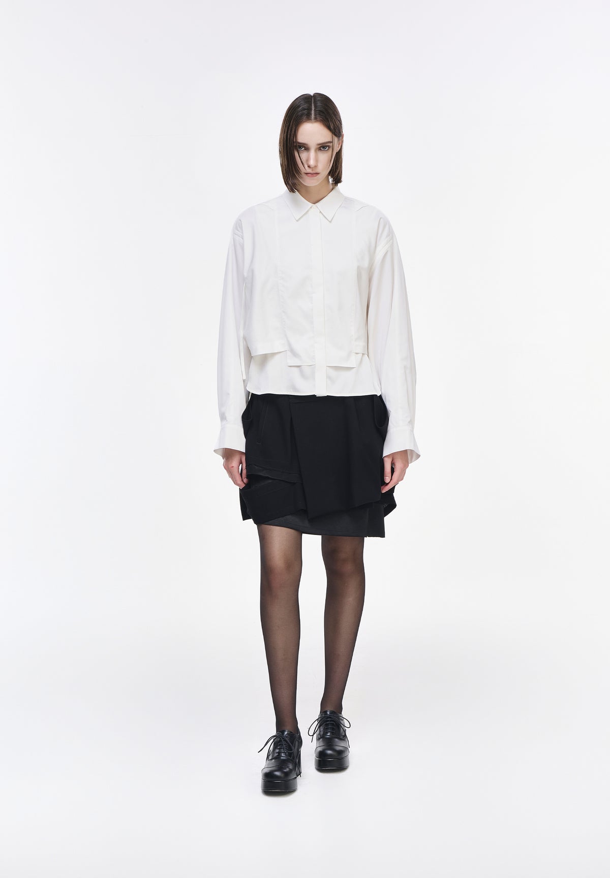 ORIENTAL CROP TUXEDO SHIRT