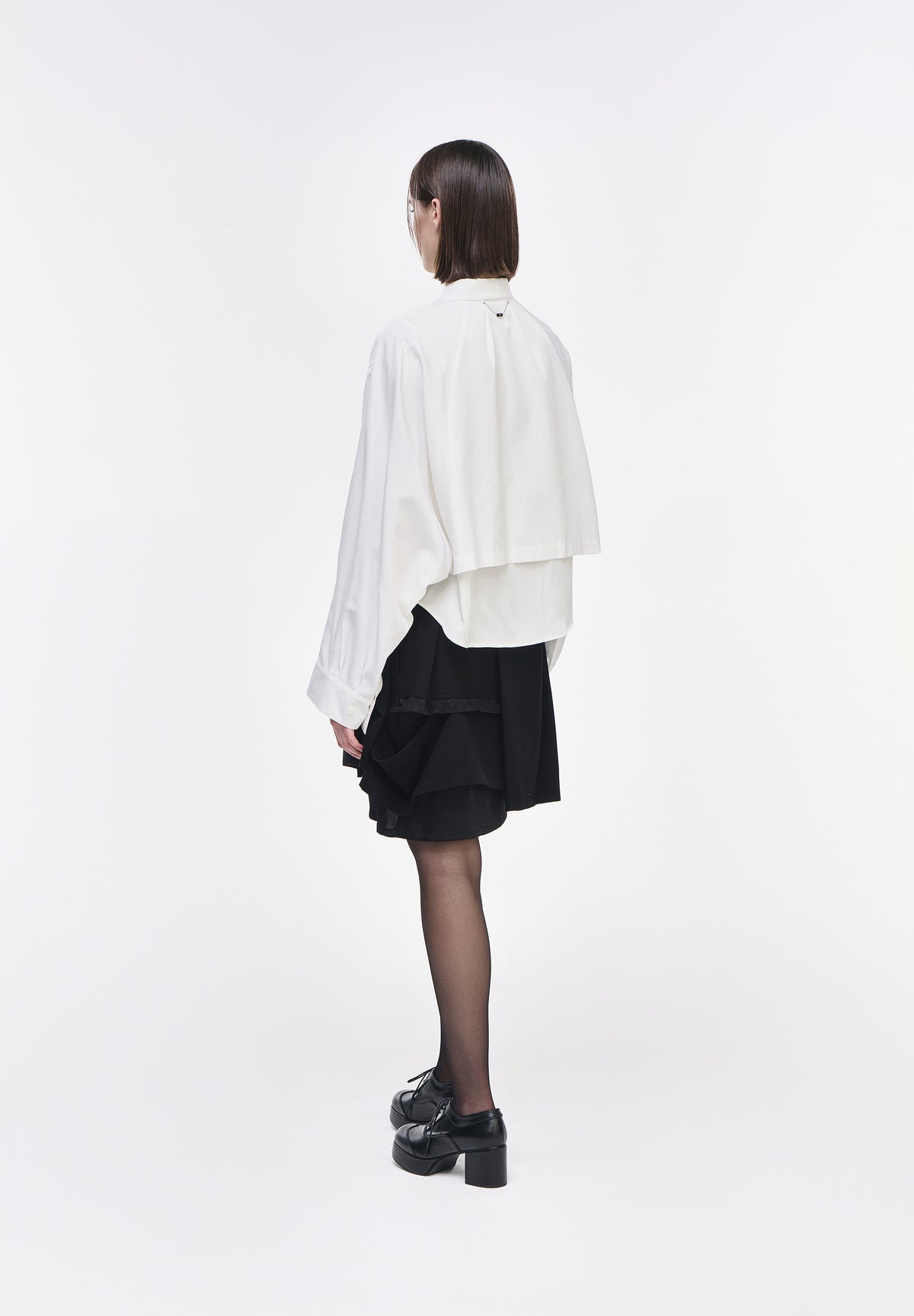 ORIENTAL CROP TUXEDO SHIRT