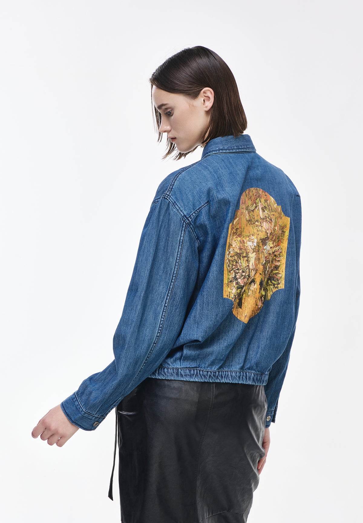 PAINTED DENIM STRING SHIRT