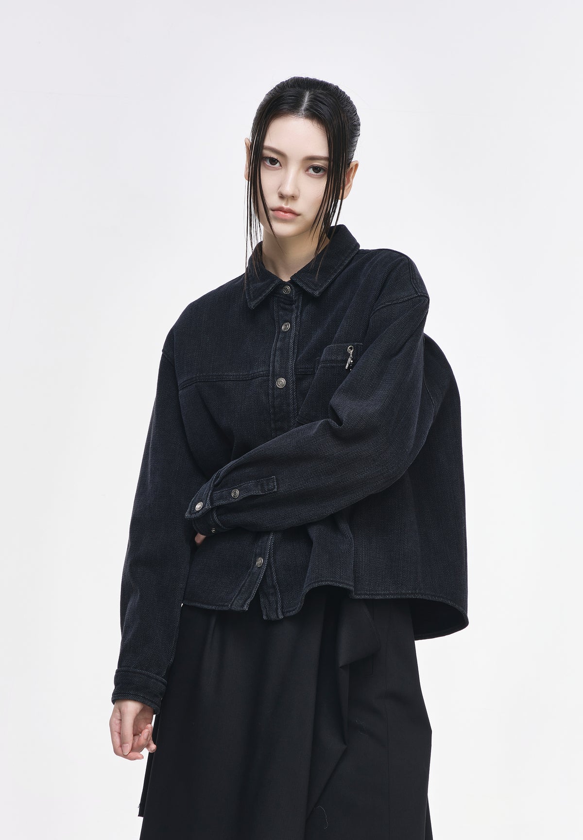VIGNETTE BAMBI FLARE DENIM SHIRT