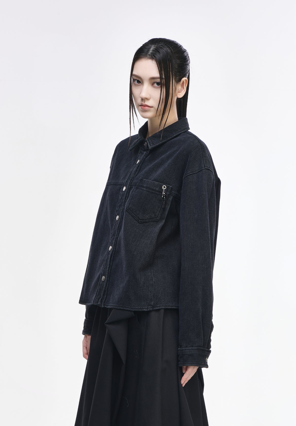 VIGNETTE BAMBI FLARE DENIM SHIRT