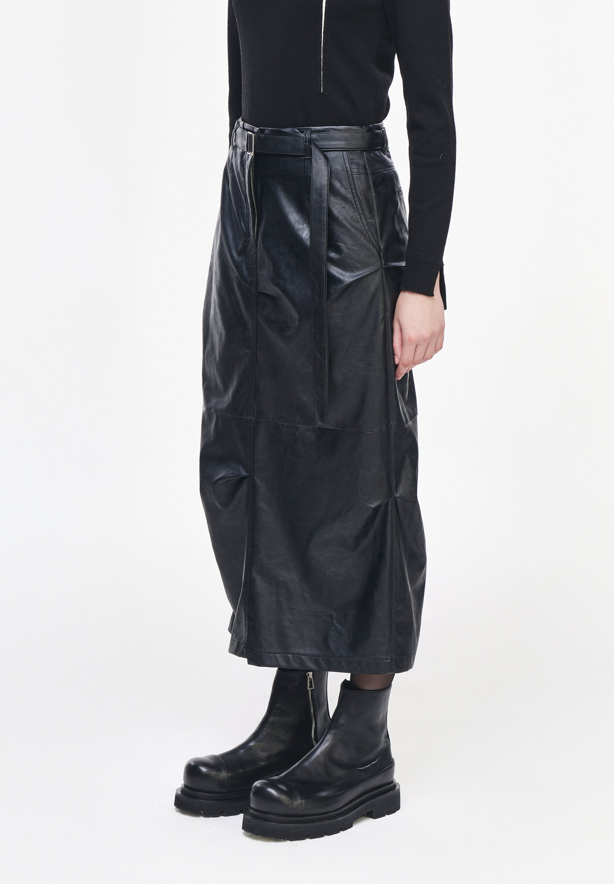 TORQUE LEATHER SKIRT