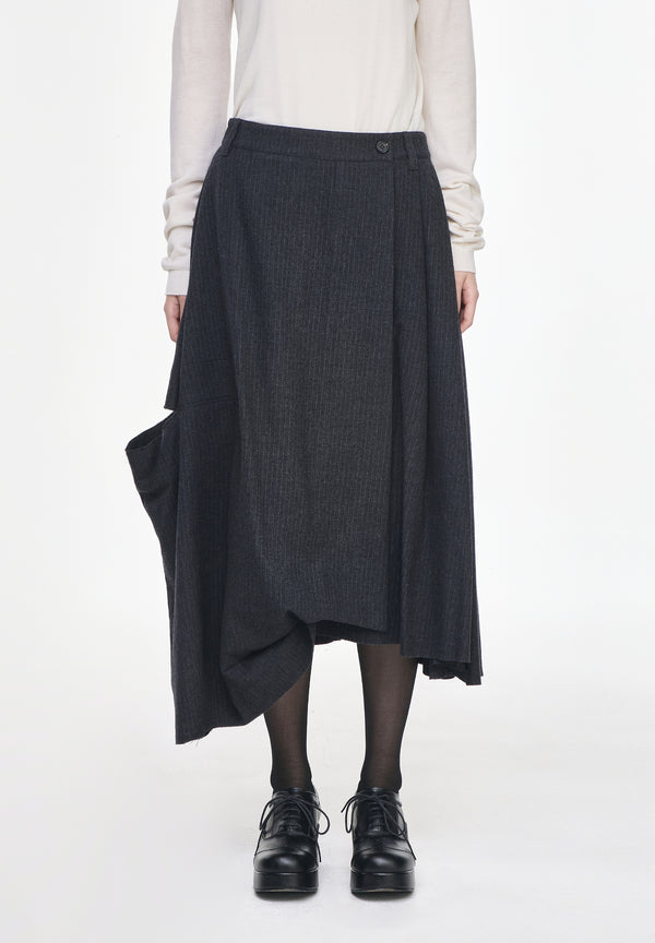 SLASH DRAPE WRAP SKIRT