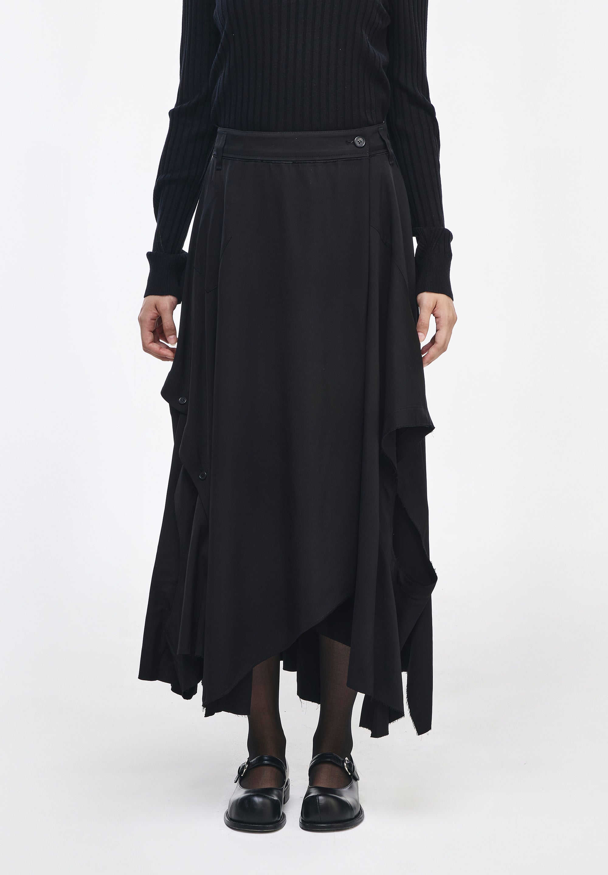 SLIT SHIRT WRAP SKIRT