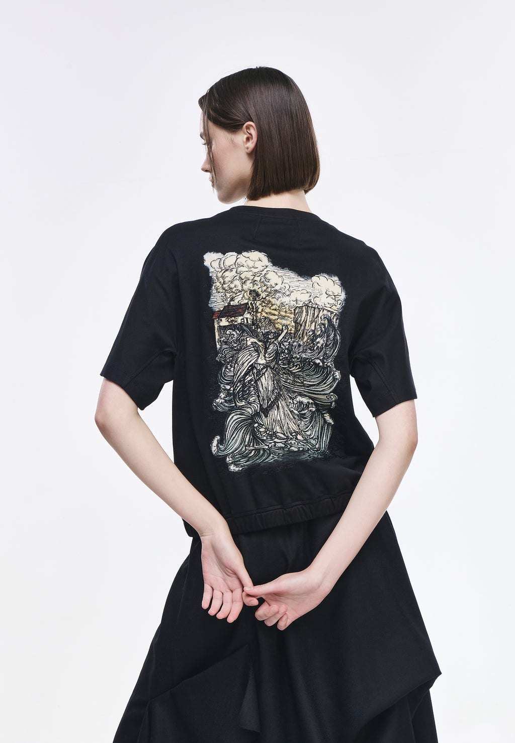 ONDINE EMBROIDERED STRING T SHIRT