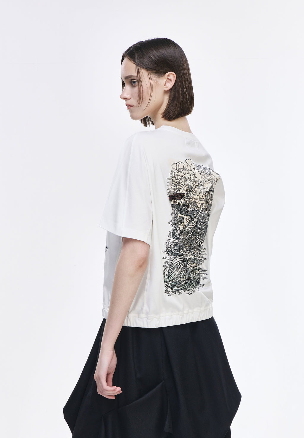 ONDINE EMBROIDERED STRING T SHIRT