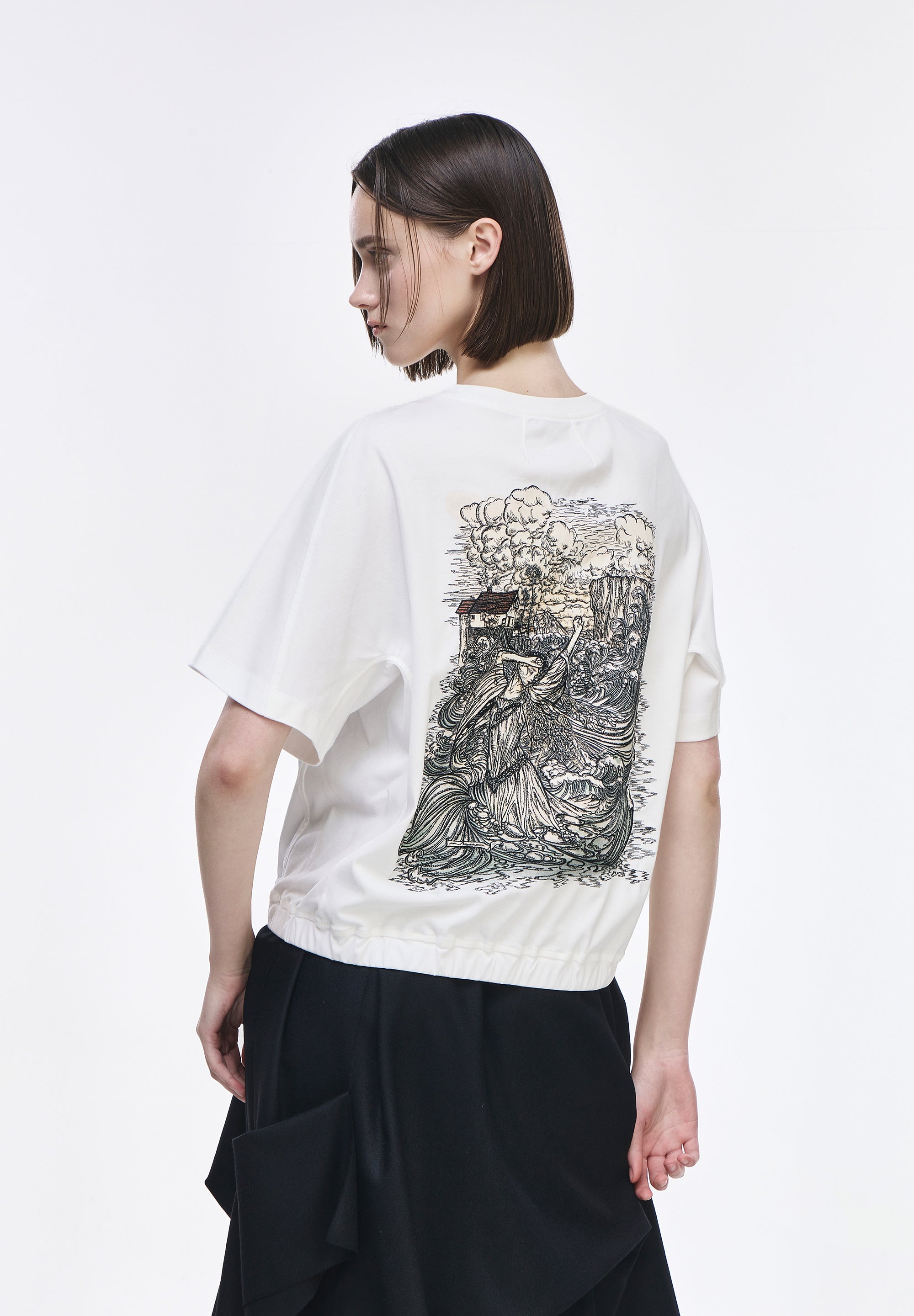 ONDINE EMBROIDERED STRING T SHIRT