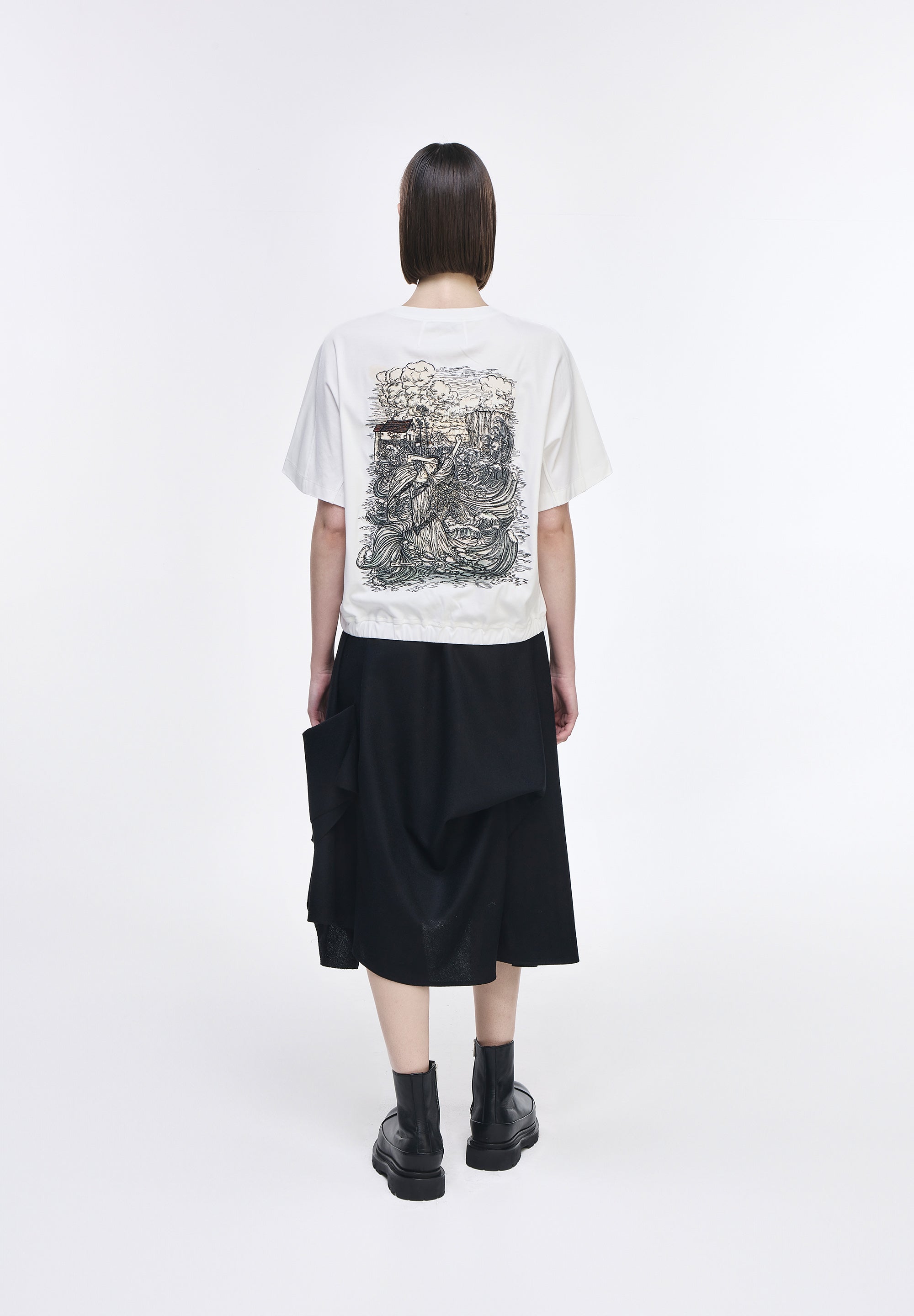 ONDINE EMBROIDERED STRING T SHIRT