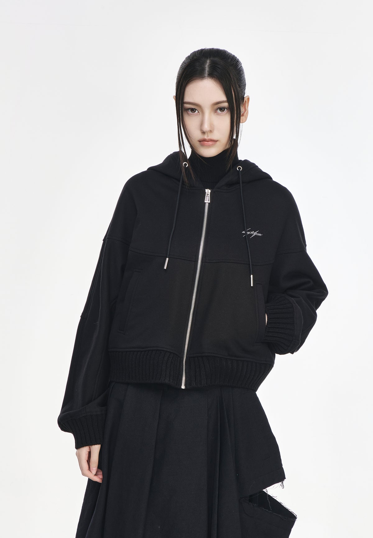 CRESCENT CROSS RIB HOOD ZIP UP