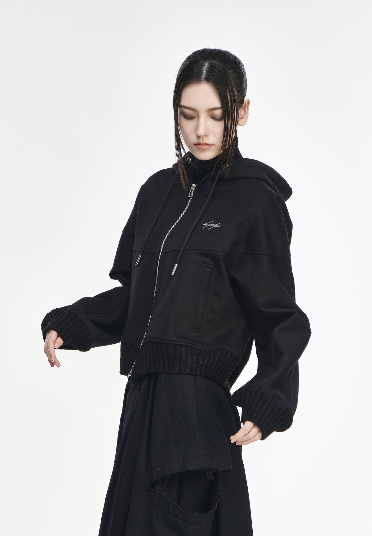 CRESCENT CROSS RIB HOOD ZIP UP