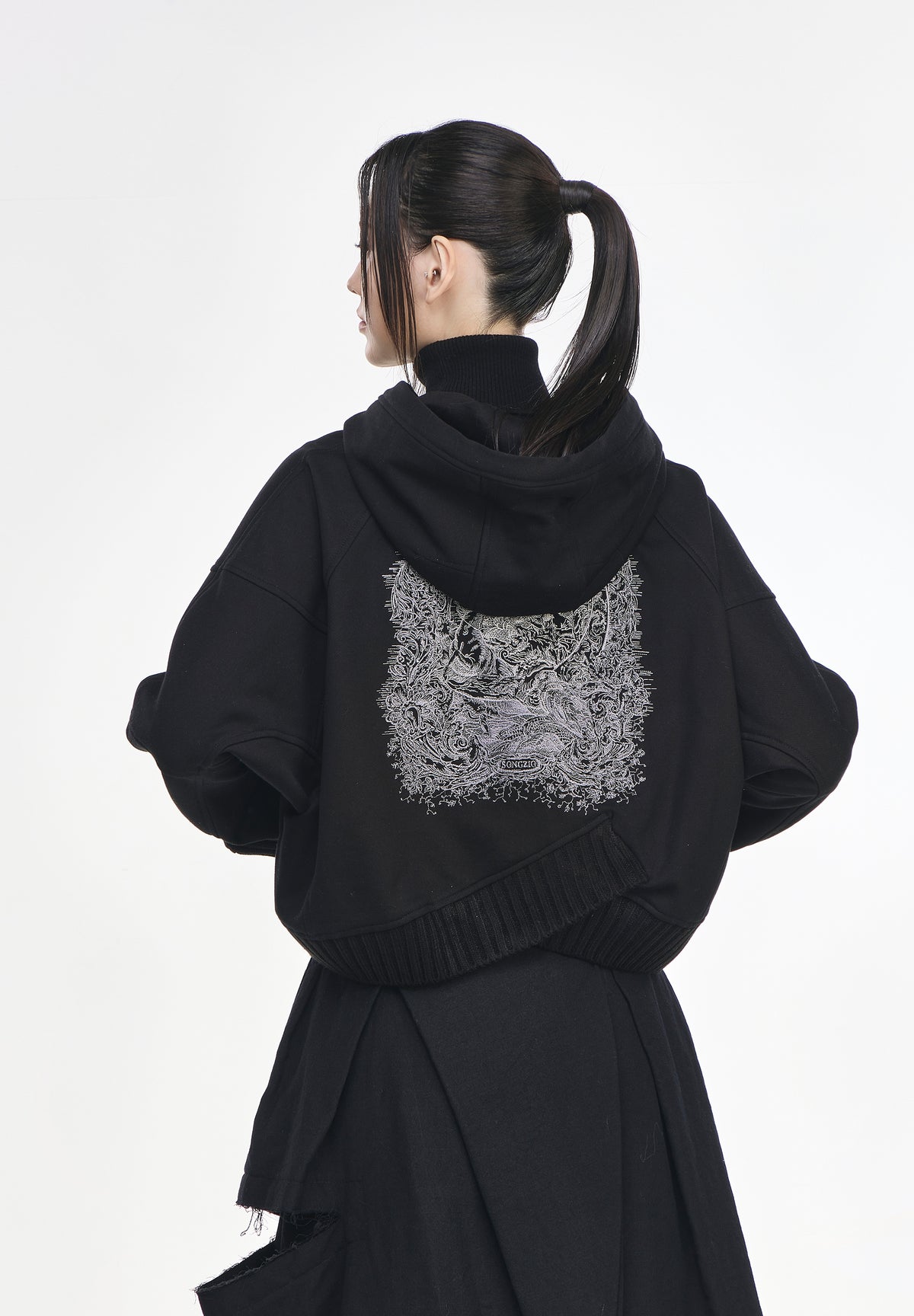 CRESCENT CROSS RIB HOOD ZIP UP