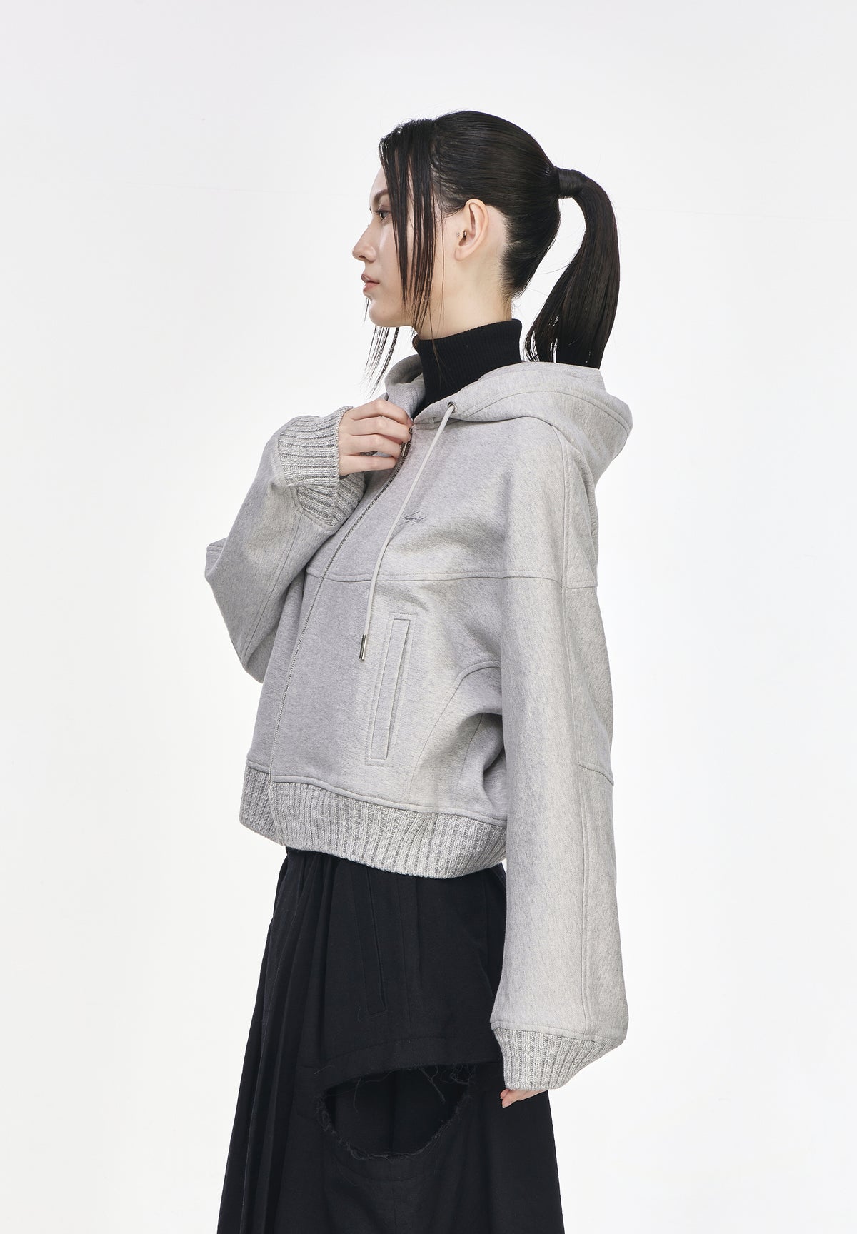CRESCENT CROSS RIB HOOD ZIP UP