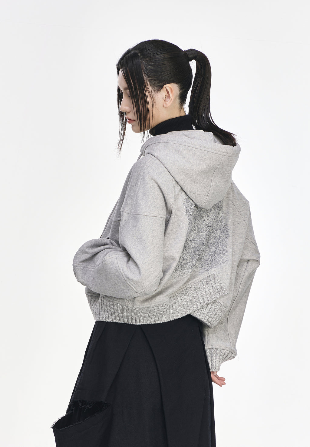 CRESCENT CROSS RIB HOOD ZIP UP