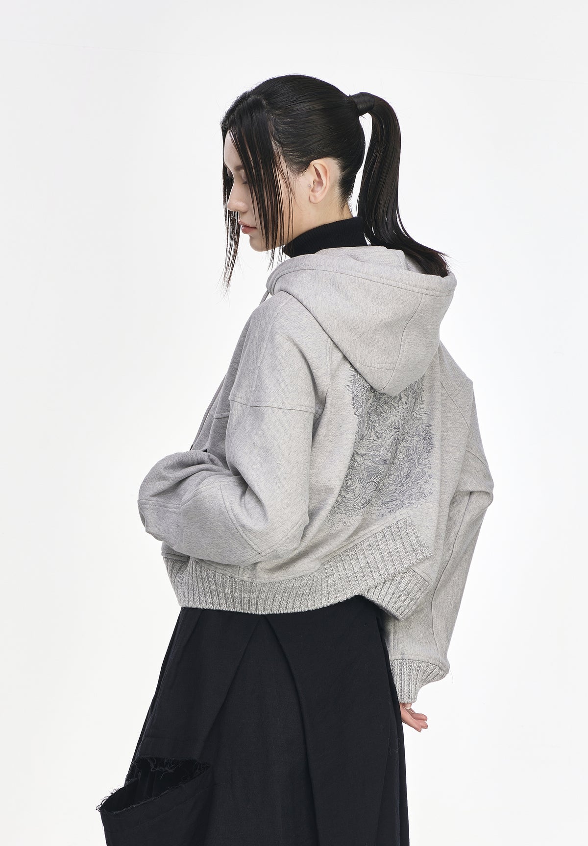 CRESCENT CROSS RIB HOOD ZIP UP