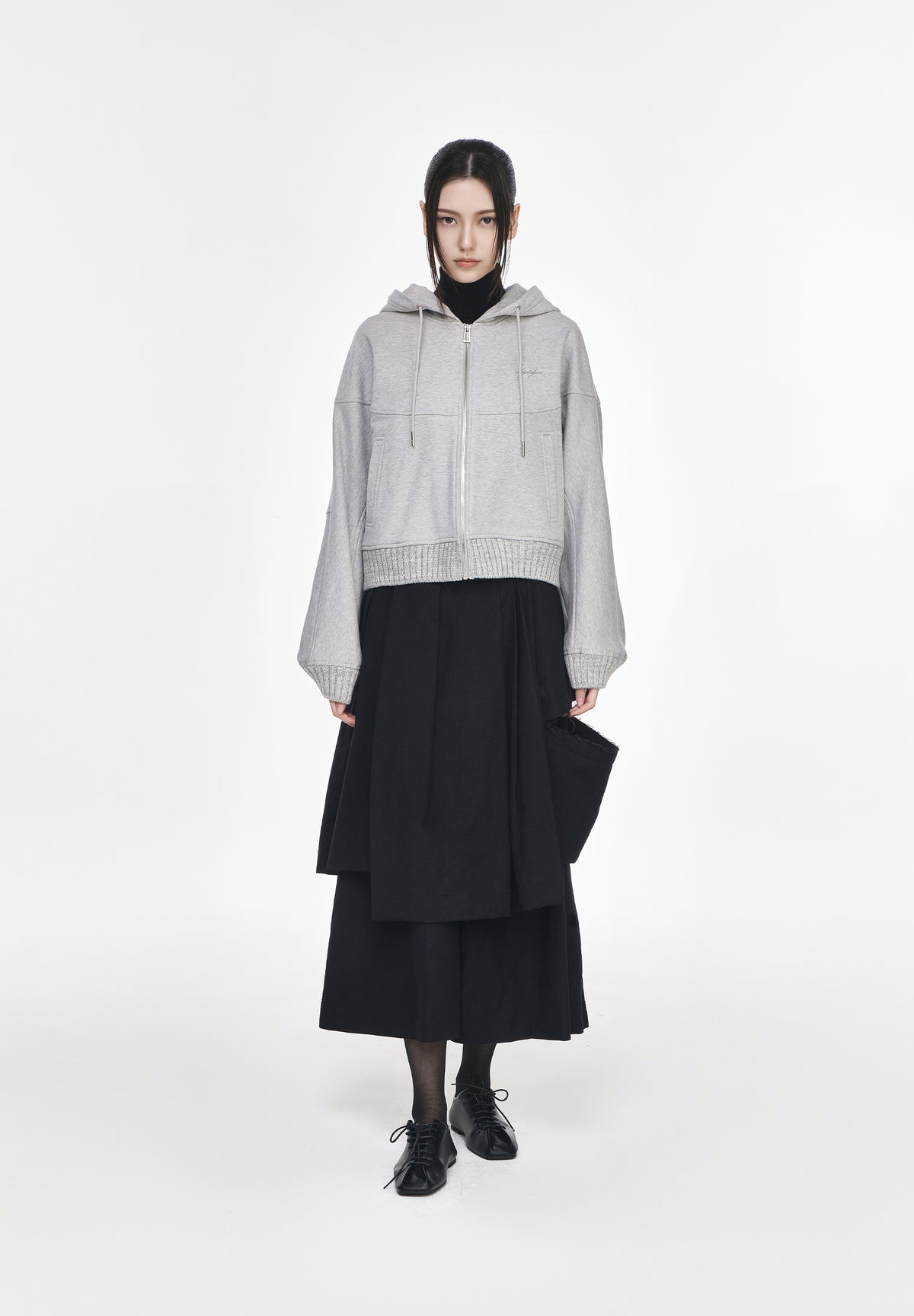 CRESCENT CROSS RIB HOOD ZIP UP