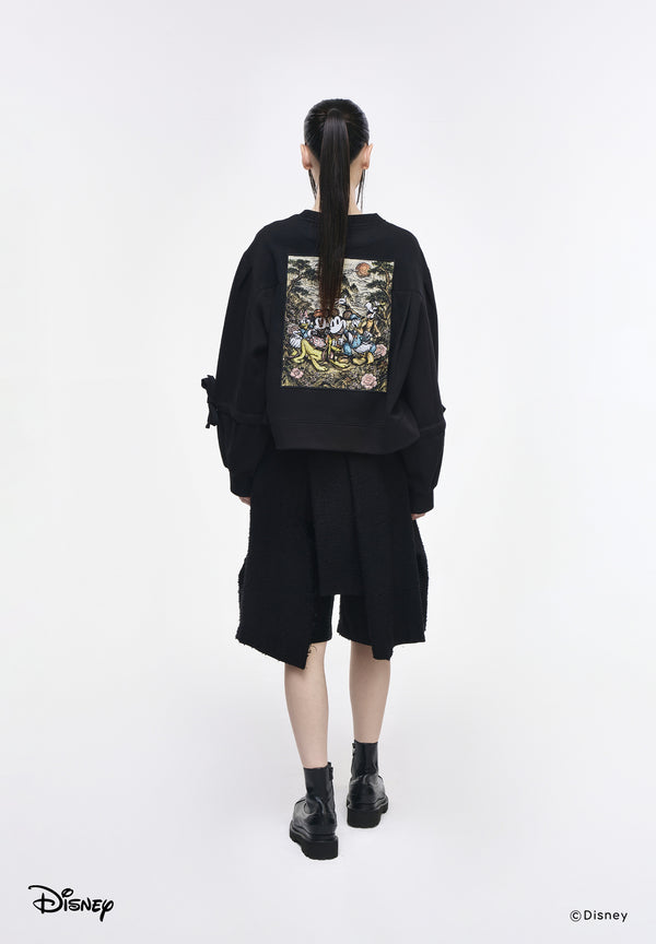 MINHWA FRIENDS RIBBON CROP SWEATSHIRT