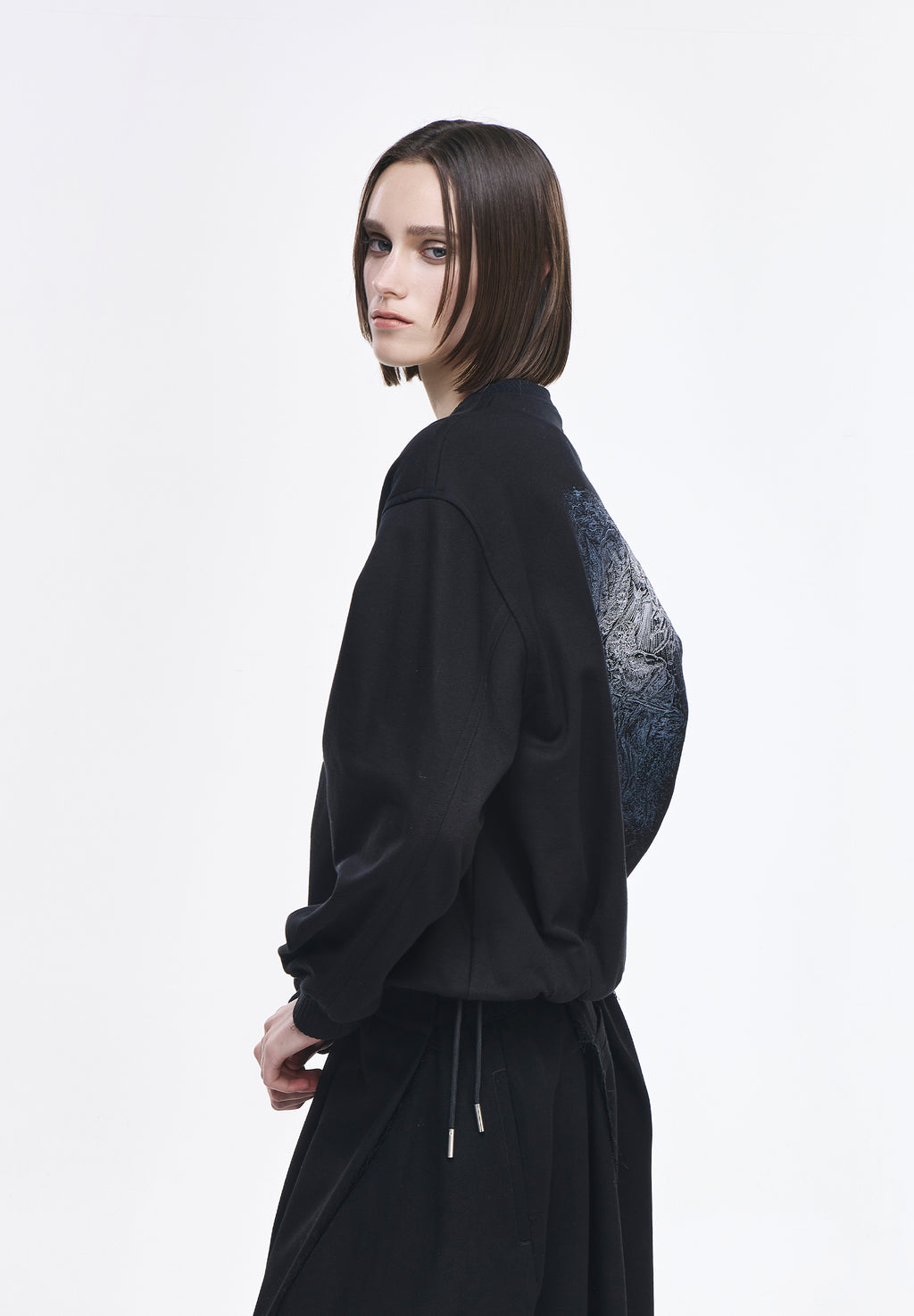BENEDICTION EMBROIDERED COCOON SWEATSHIRT