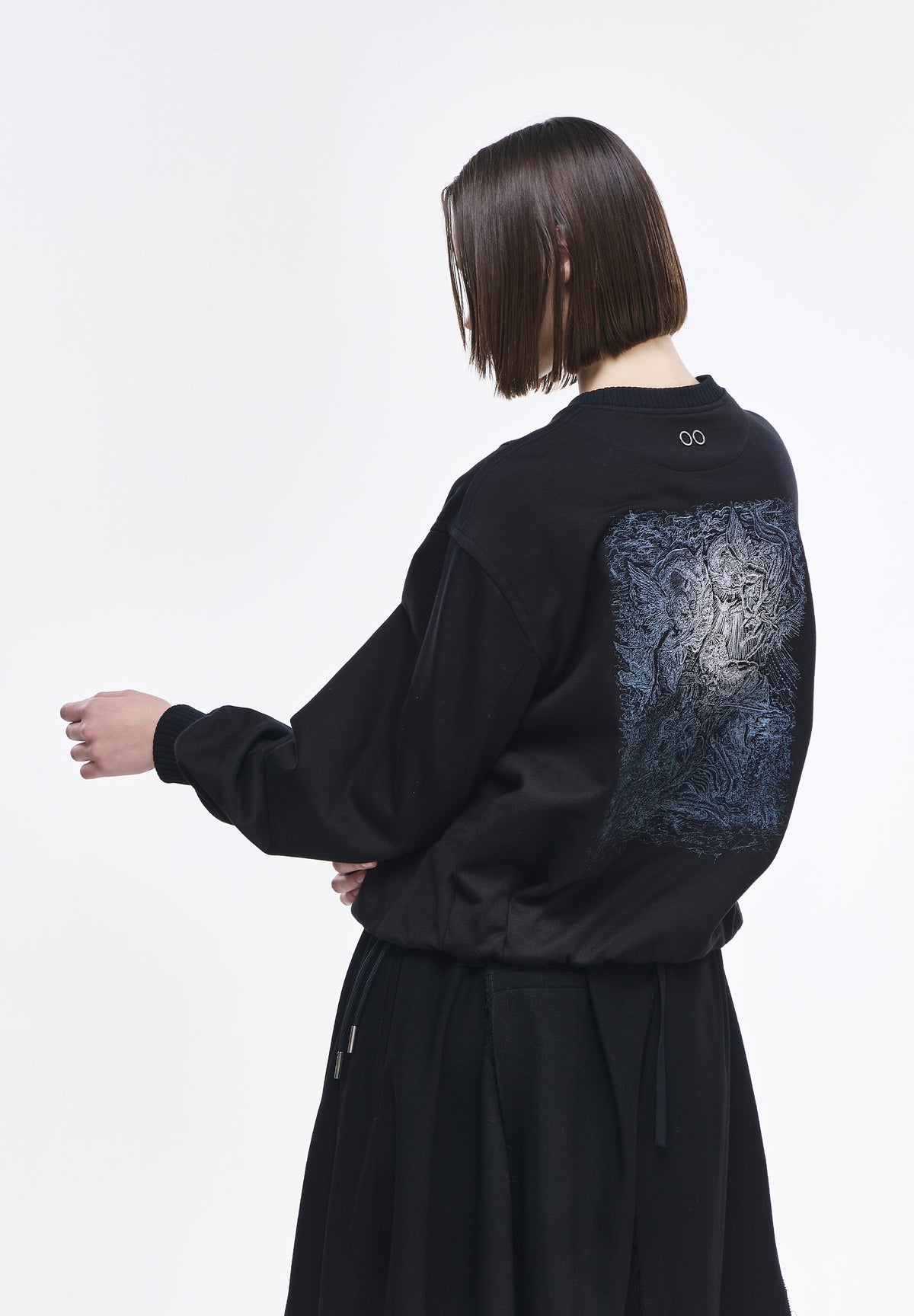 BENEDICTION EMBROIDERED COCOON SWEATSHIRT