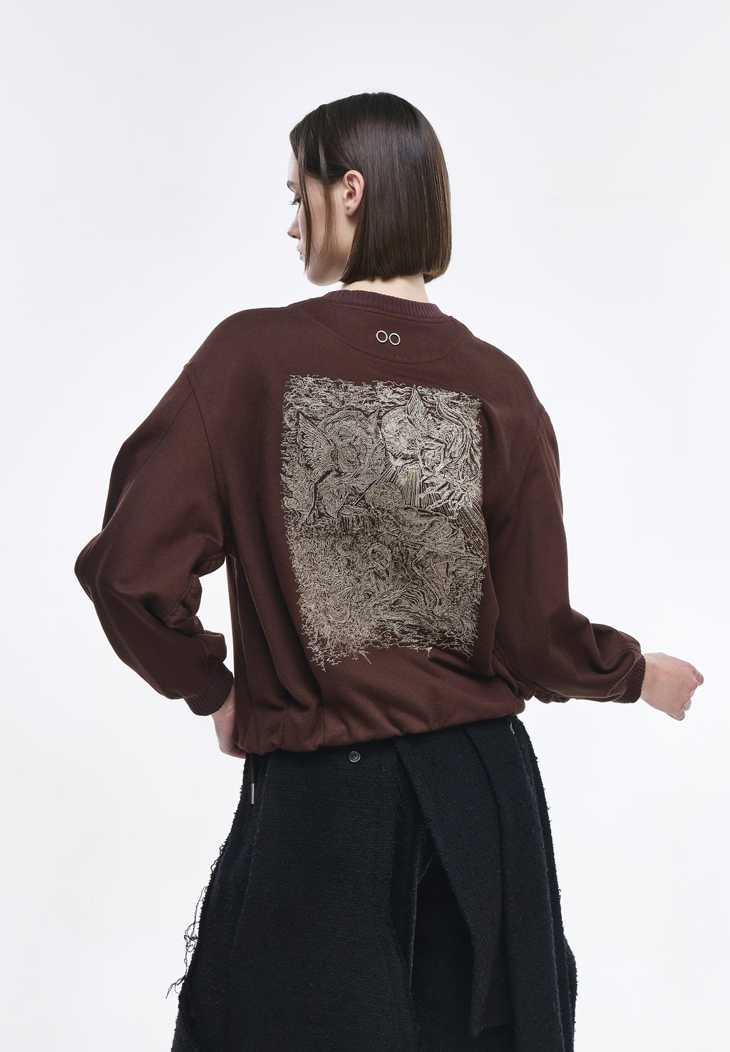 BENEDICTION EMBROIDERED COCOON SWEATSHIRT