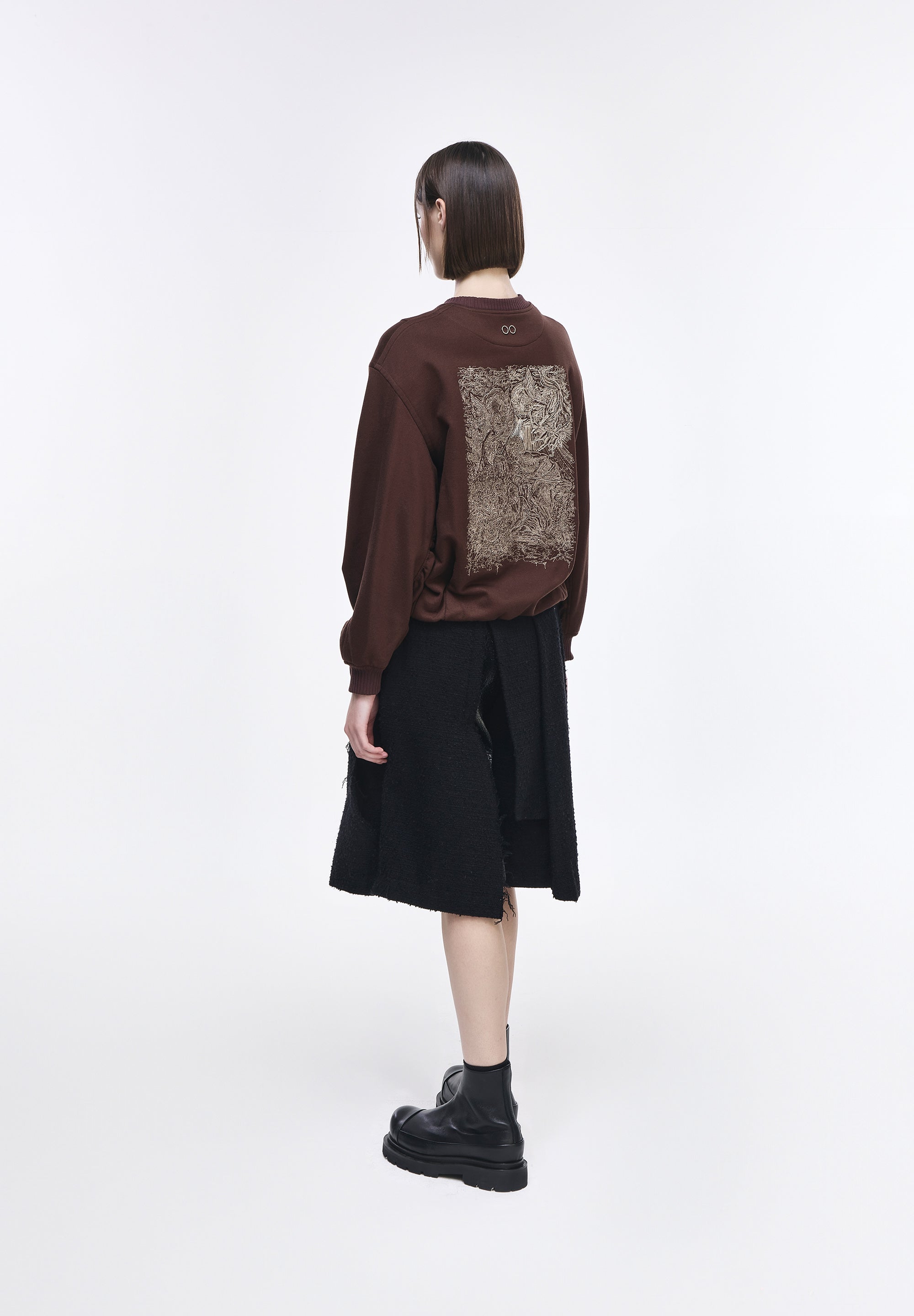 BENEDICTION EMBROIDERED COCOON SWEATSHIRT