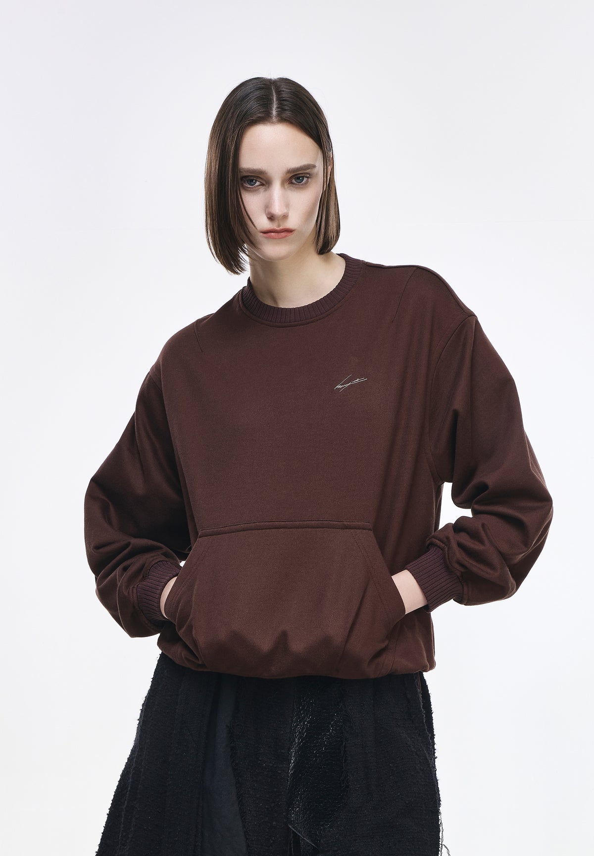BENEDICTION EMBROIDERED COCOON SWEATSHIRT