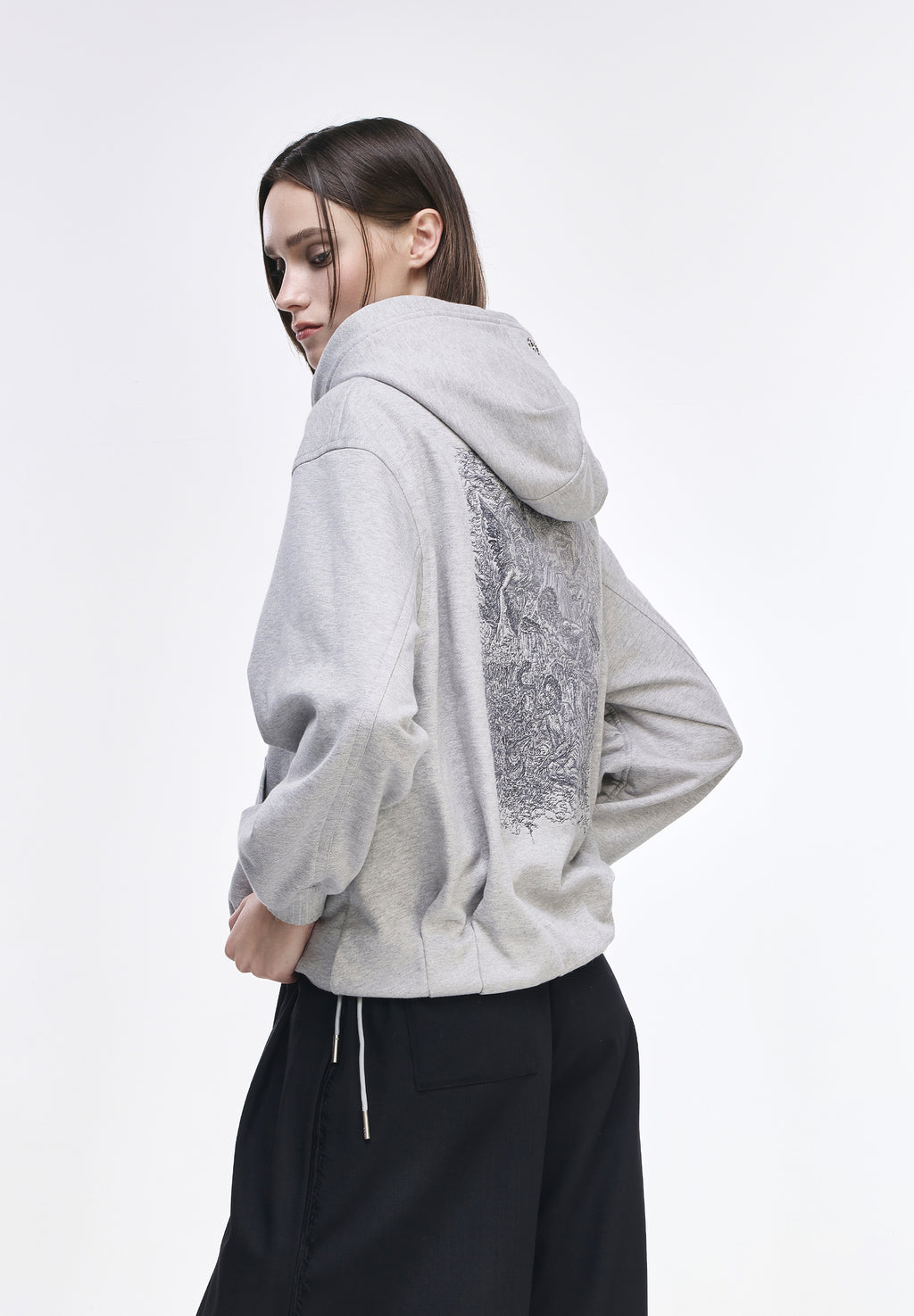 BENEDICTION EMBROIDERED HOOD ZIP UP