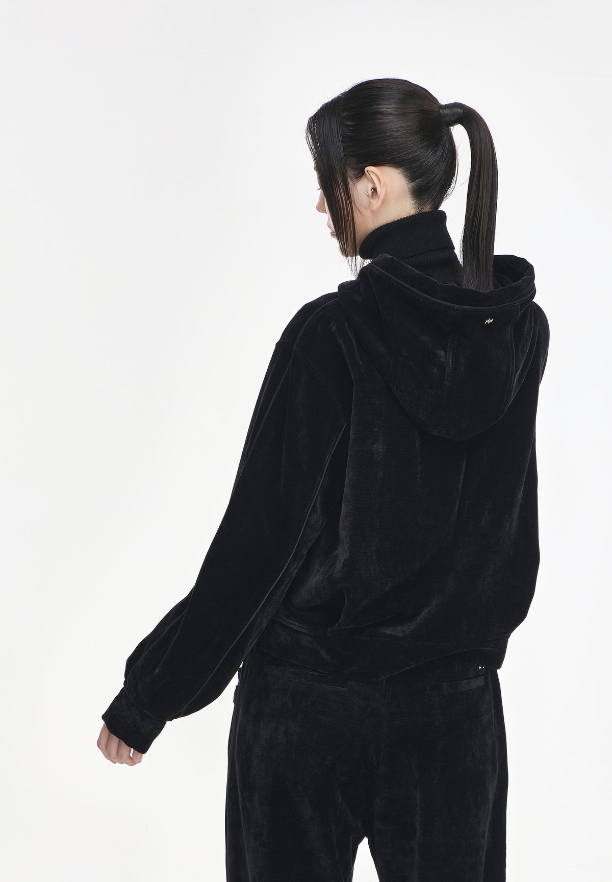 ZZERO VELVET PANTHER HOOD ZIP UP
