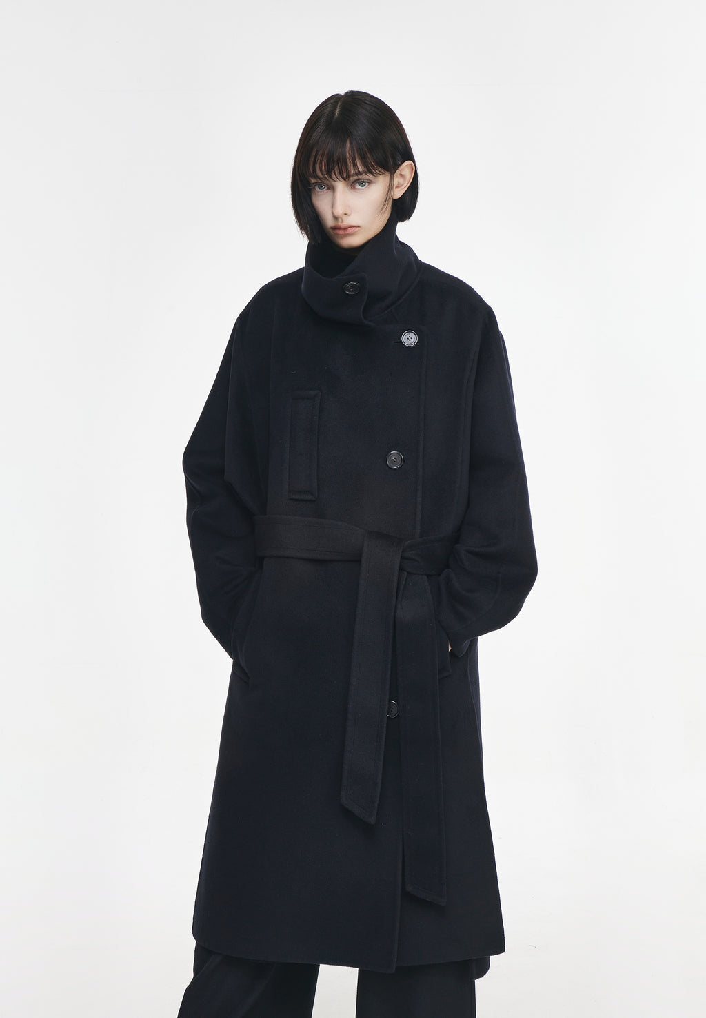 HIGH NECK HANDMADE COAT