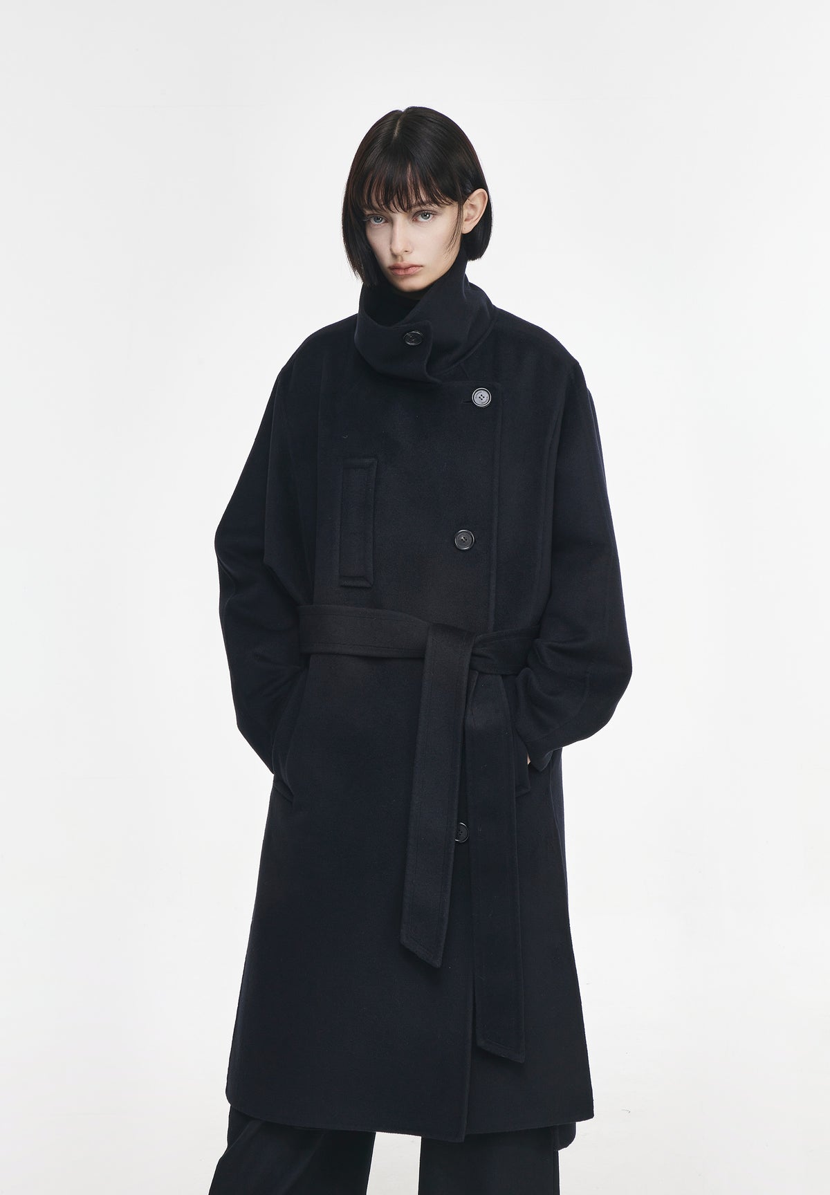 HIGH NECK HANDMADE COAT
