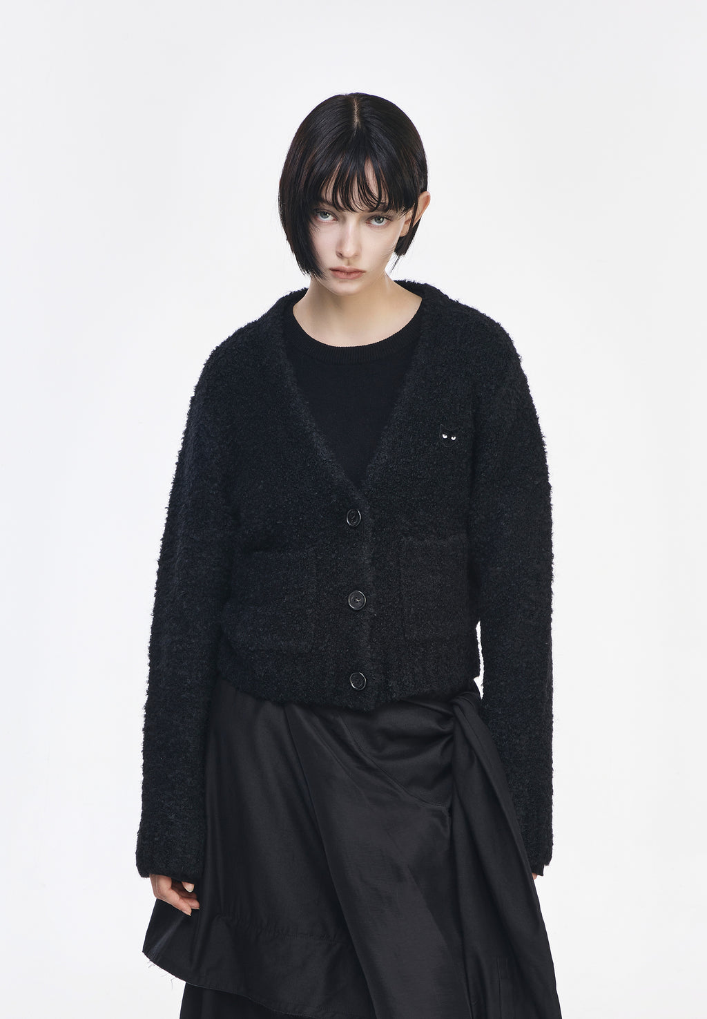 BOUCLE V NECK CARDIGAN